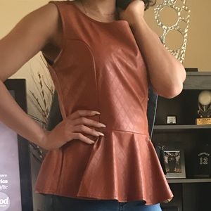 Leather peplum top